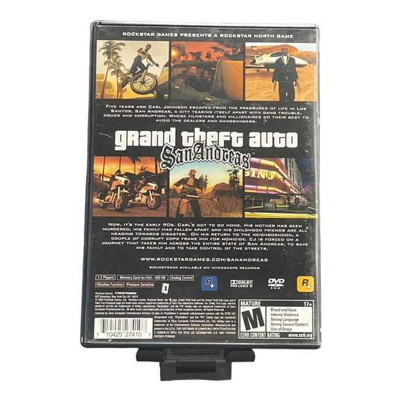 Grand Theft Auto: San Andreas (Sony PlayStation 2, 2004) PS2 Complete w/ Manual - Picture 3 of 3